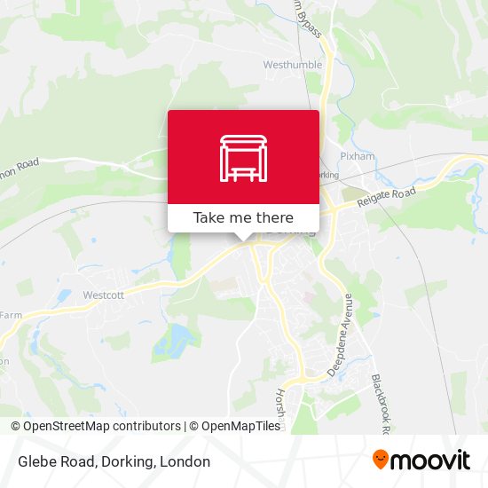 Glebe Road, Dorking map