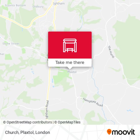 Church, Plaxtol map