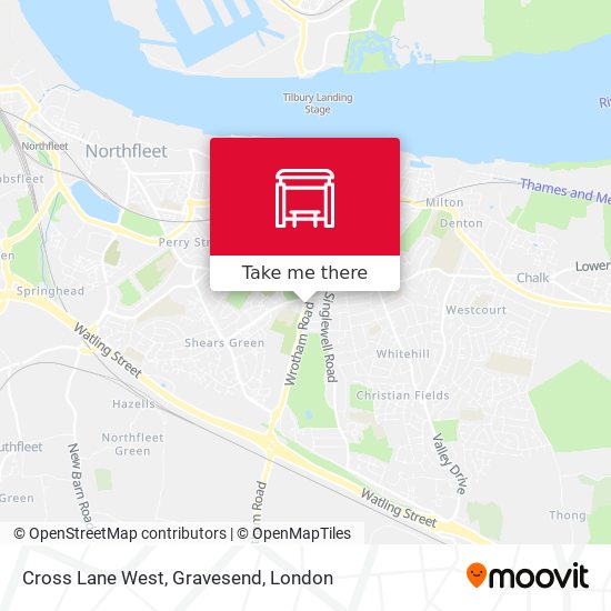 Cross Lane West, Gravesend map