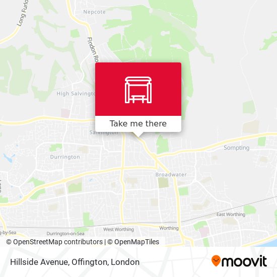 Hillside Avenue, Offington map