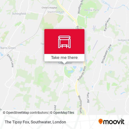 The Tipsy Fox, Southwater map