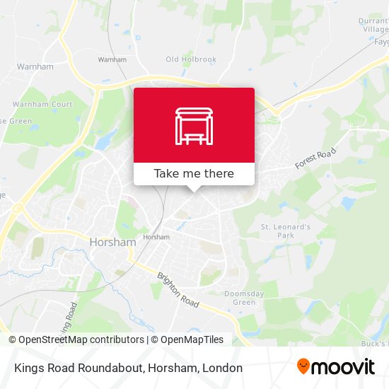 Kings Road Roundabout, Horsham map