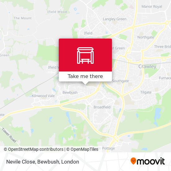 Nevile Close, Bewbush map