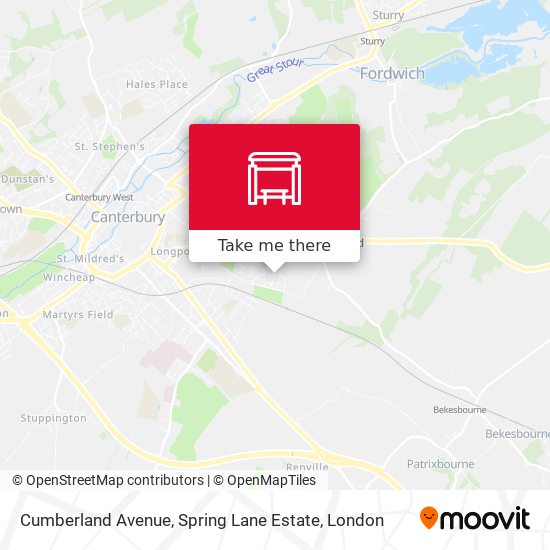 Cumberland Avenue, Spring Lane Estate map