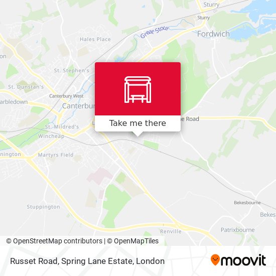 Russet Road, Spring Lane Estate map