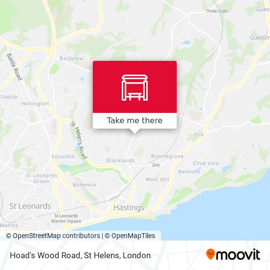 Hoad's Wood Road, St Helens map