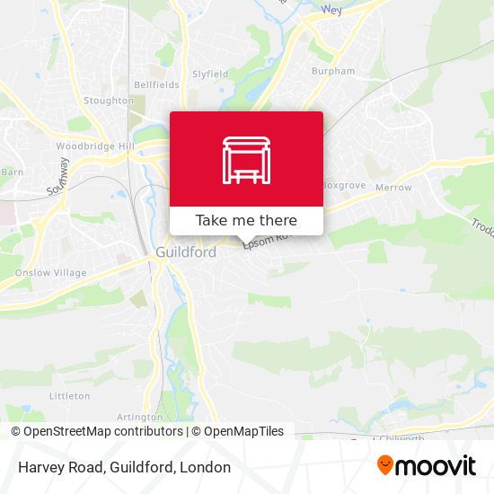 Harvey Road, Guildford map