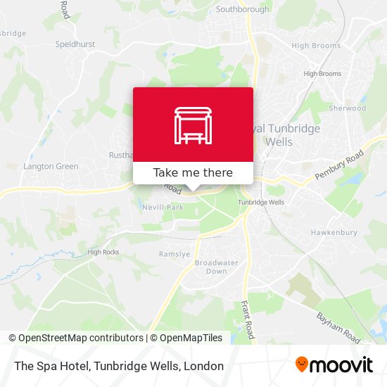 The Spa Hotel, Tunbridge Wells map