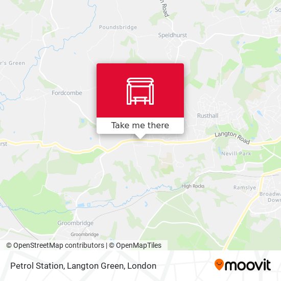 Petrol Station, Langton Green map