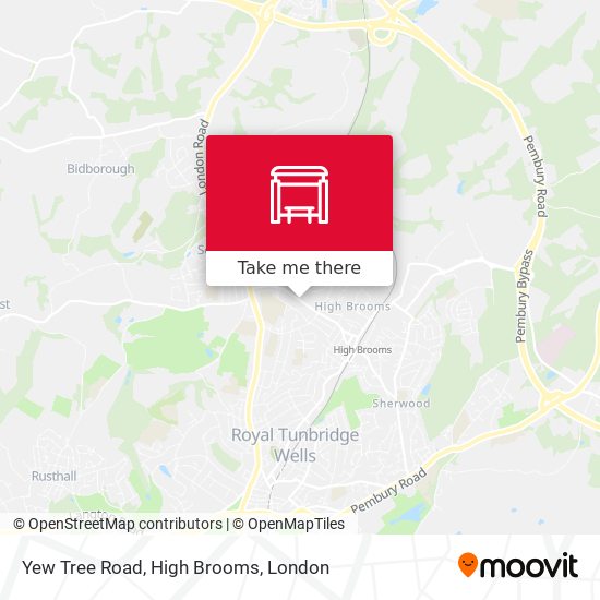 Yew Tree Road, High Brooms map