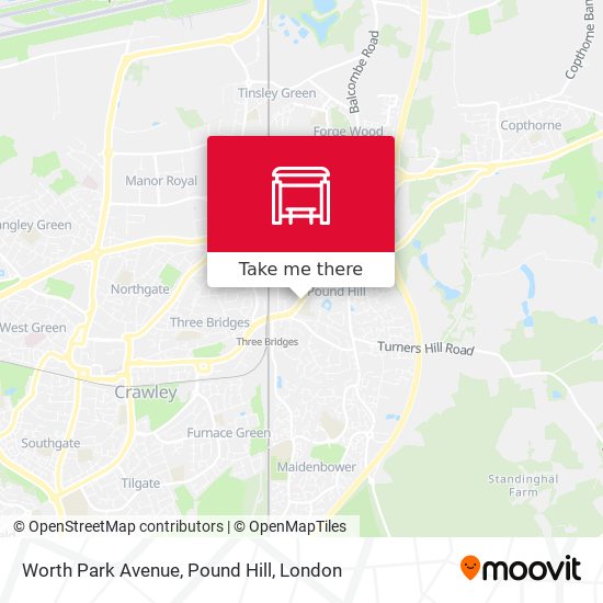 Worth Park Avenue, Pound Hill map