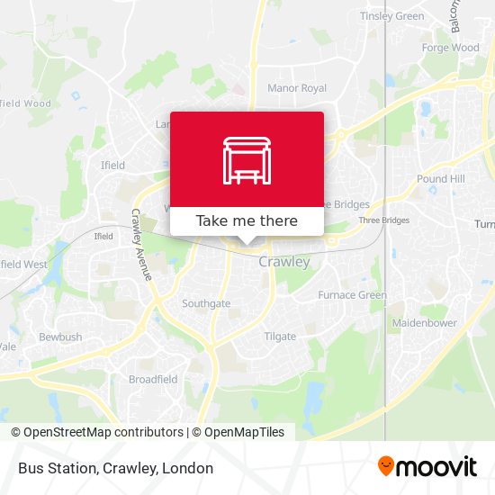 Bus Station, Crawley map
