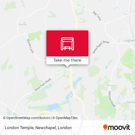 London Temple, Newchapel map