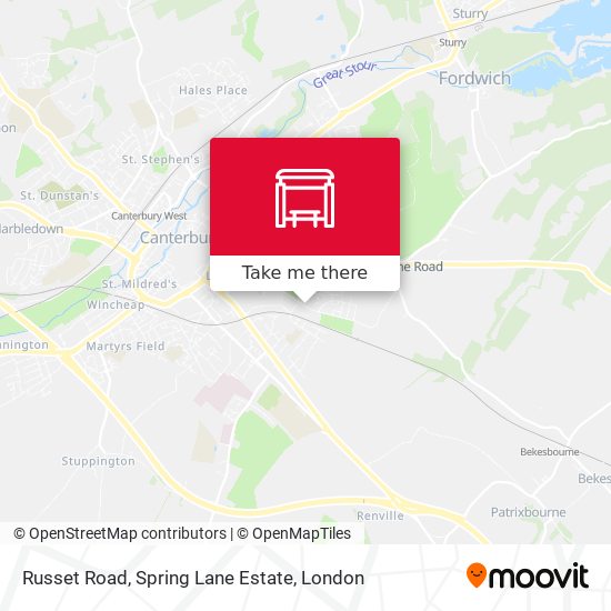 Russet Road, Spring Lane Estate map