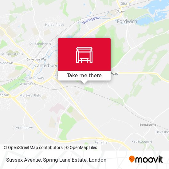 Sussex Avenue, Spring Lane Estate map