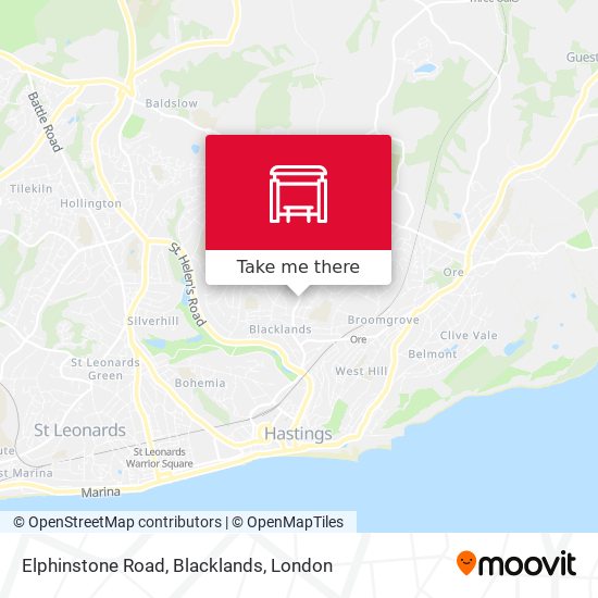 Elphinstone Road, Blacklands map