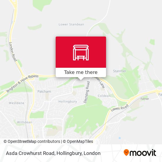 Asda Crowhurst Road, Hollingbury map