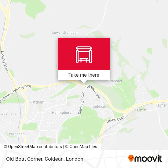 Old Boat Corner, Coldean map