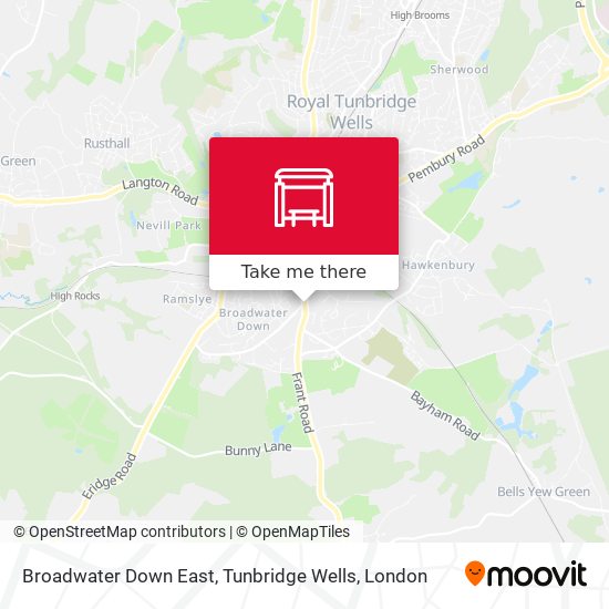 Broadwater Down East, Tunbridge Wells map
