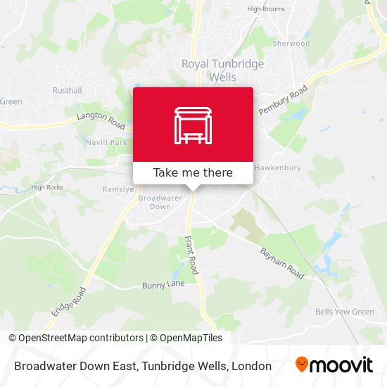 Broadwater Down East, Tunbridge Wells map