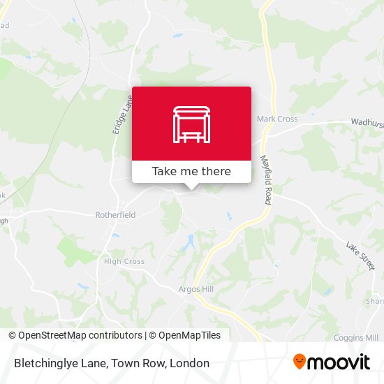Bletchinglye Lane, Town Row map
