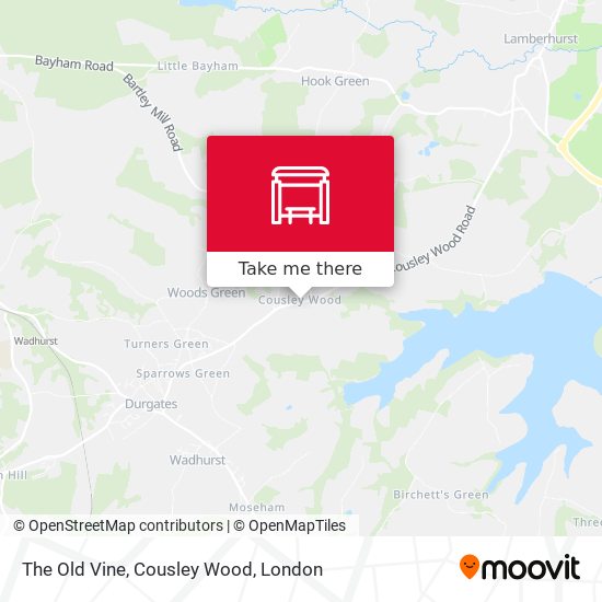 The Old Vine, Cousley Wood map