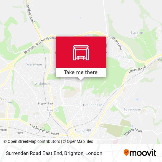 Surrenden Road East End, Brighton map