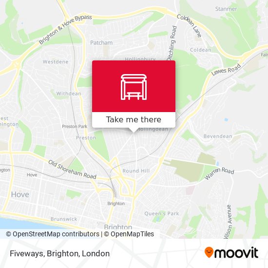Fiveways, Brighton map