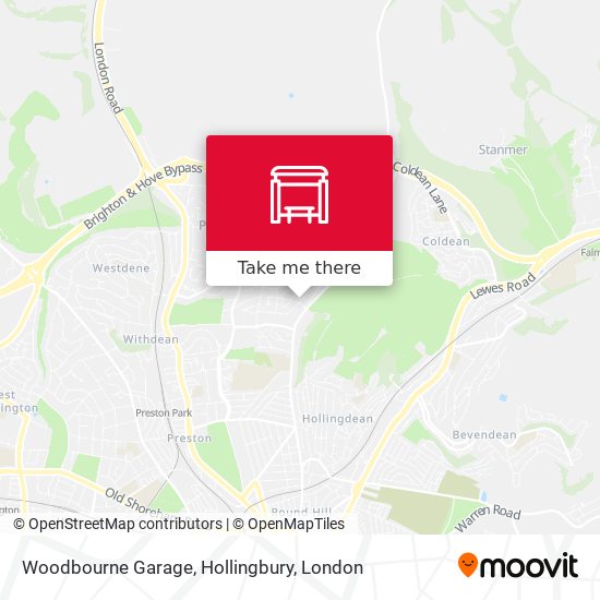 Woodbourne Garage, Hollingbury map
