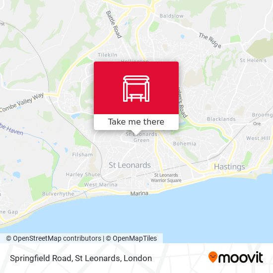 Springfield Road, St Leonards map