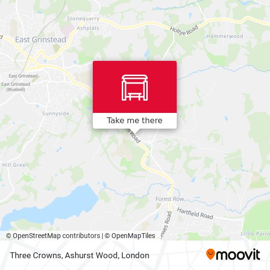 Three Crowns, Ashurst Wood map