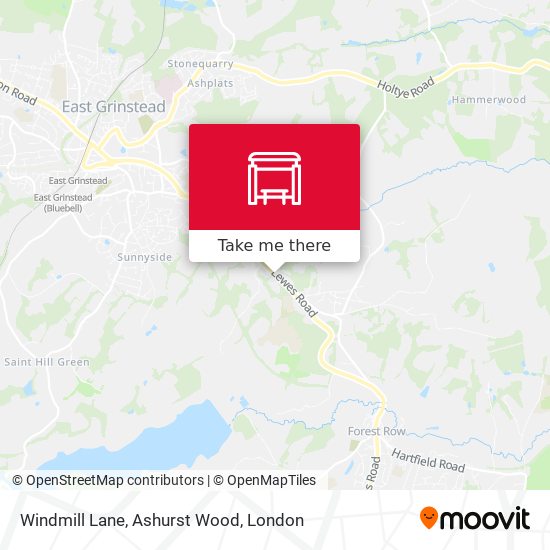 Windmill Lane, Ashurst Wood map
