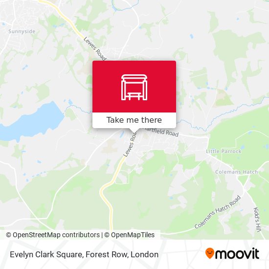 Evelyn Clark Square, Forest Row map
