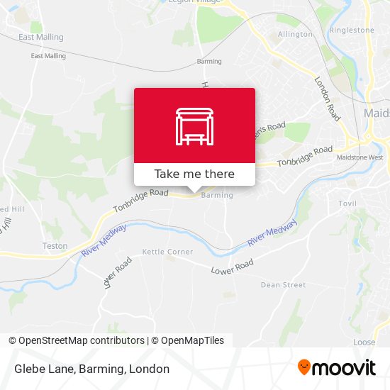 Glebe Lane, Barming map