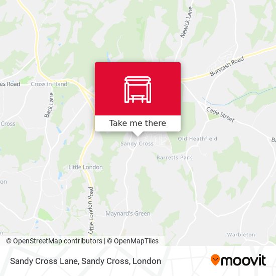 Sandy Cross Lane, Sandy Cross map