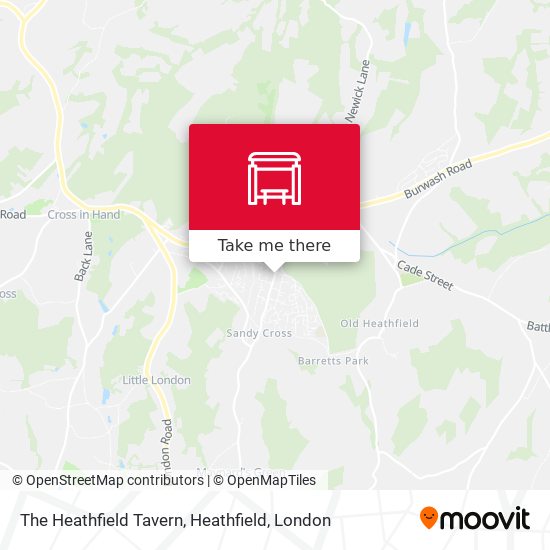 The Heathfield Tavern, Heathfield map