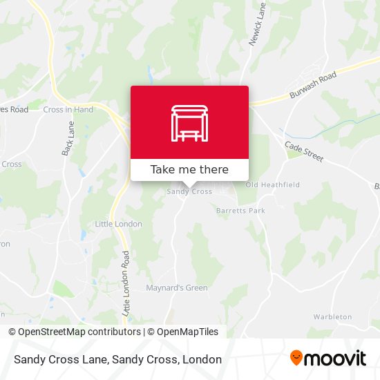Sandy Cross Lane, Sandy Cross map
