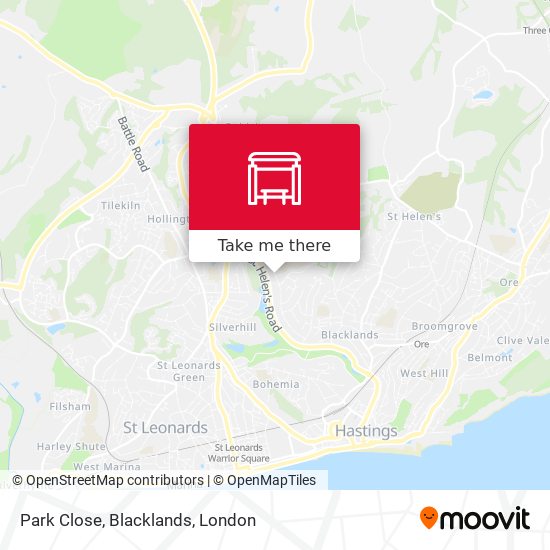 Park Close, Blacklands map