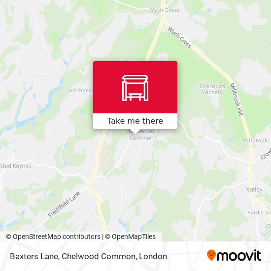 Baxters Lane, Chelwood Common map