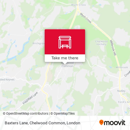 Baxters Lane, Chelwood Common map