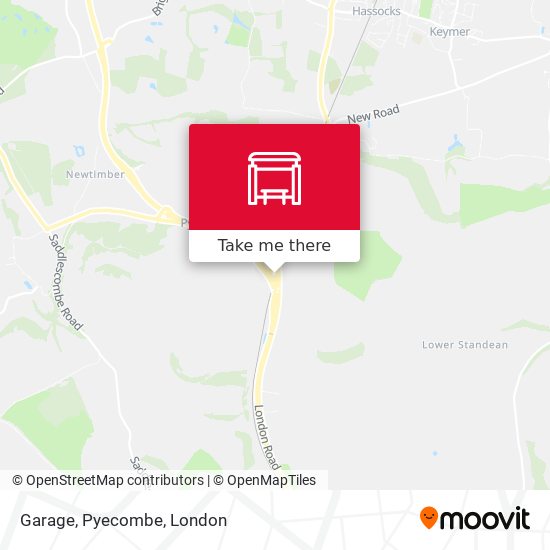 Garage, Pyecombe map