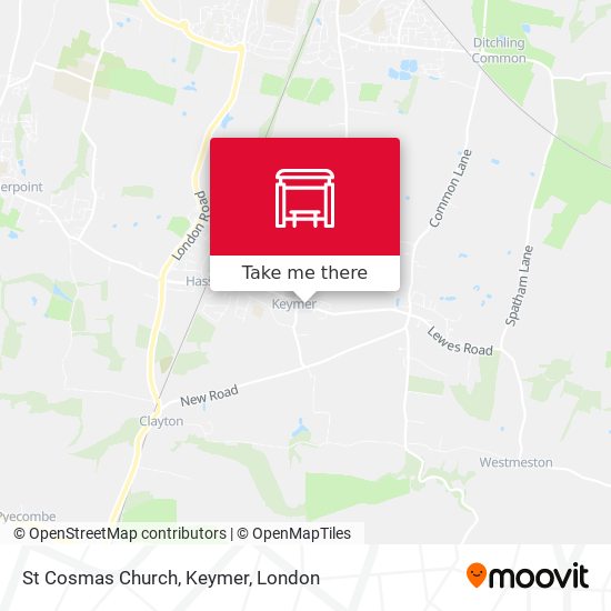 St Cosmas Church, Keymer map