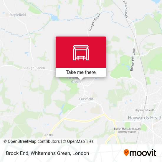 Brock End, Whitemans Green map