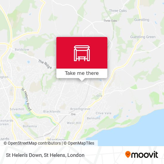 St Helen's Down, St Helens map