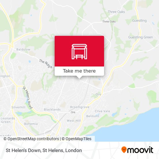St Helen's Down, St Helens map
