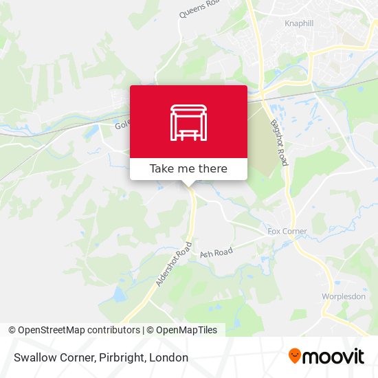 Swallow Corner, Pirbright map