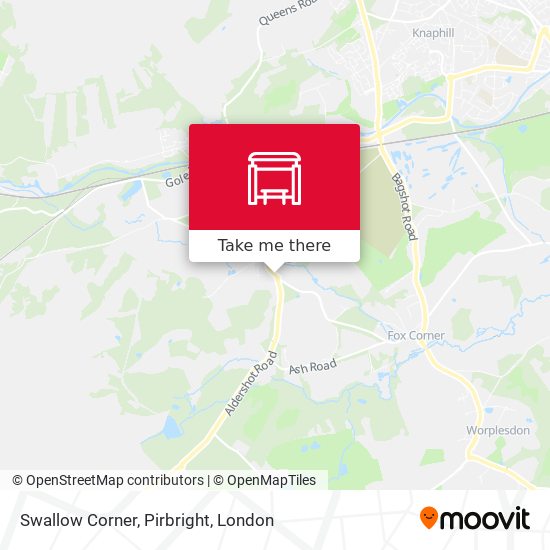 Swallow Corner, Pirbright map