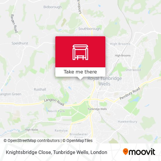 Knightsbridge Close, Tunbridge Wells map