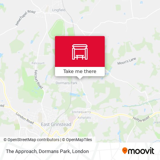The Approach, Dormans Park map