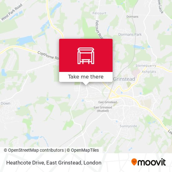 Heathcote Drive, East Grinstead map